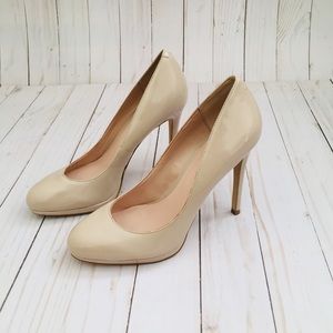 Aldo Platform Patent Leather Beige Pumps